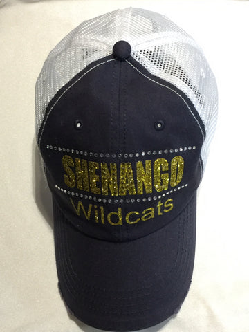 Shenango Wildcats Gold Rhinestone Hat