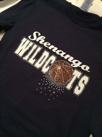 Shenango Wildcats Rhinestone Basketball Shirt