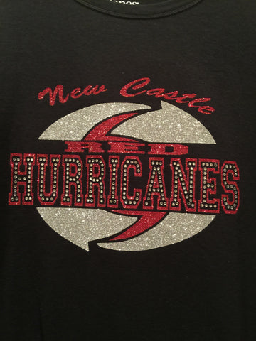 New Castle Red Hurricanes Split Logo Tee