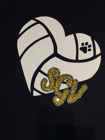 Shenango Wildcats Heart Volleyball Shirt