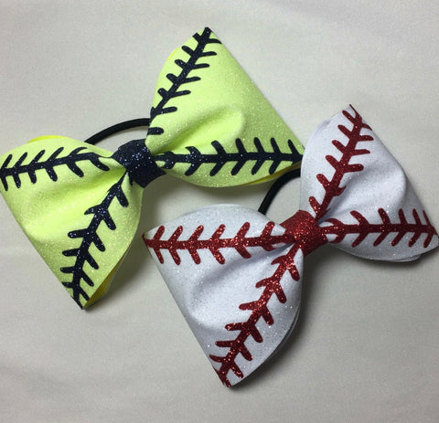 Baseball Stitches Bow