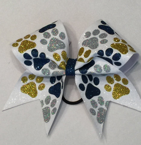 Shenango Wildcats Glitter Paw Prints All Over Bow