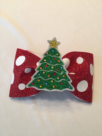 Christmas Tree Tailless Glitter Bow