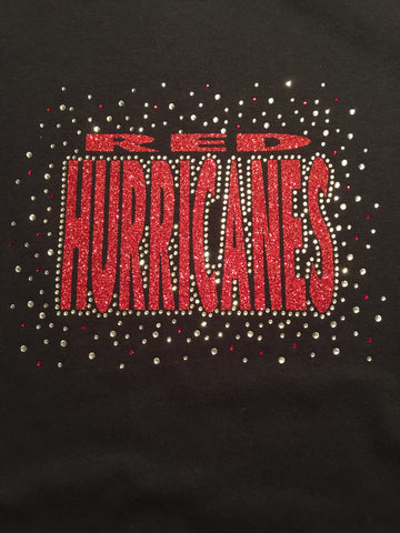 New Castle Red Hurricanes Bling Tee or Fashion Sweatshirt