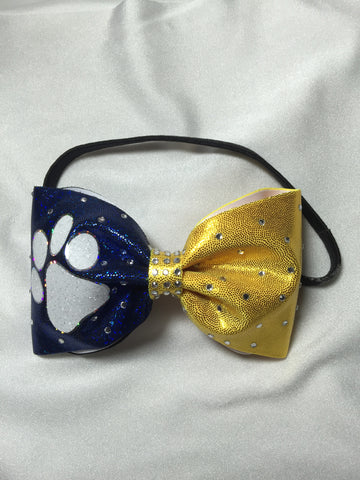 Blue & Yellow Bling Headband Bow