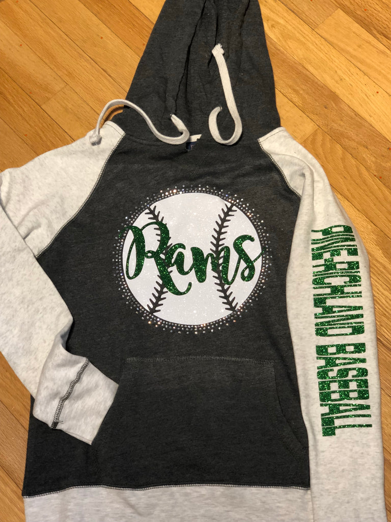 Pine-Richland Raglan Baseball Hoodie – Back Flip Bows